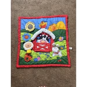 Fisher Price Baby Activity Play Mat Farm Barnyard Animals Cow Bunny 1993